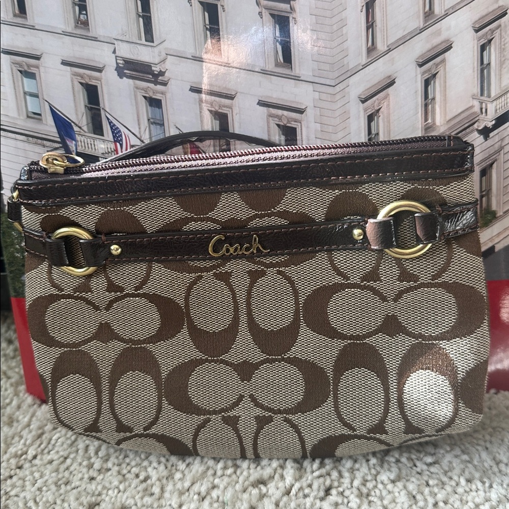 Coach Brown and Tan Mini Bag